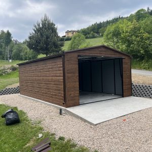 5×7 m-es fa hatású lemezgarázs