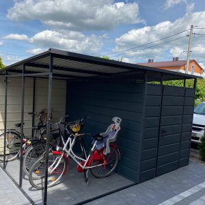 4×3-as szeméttároló és kerékpártároló