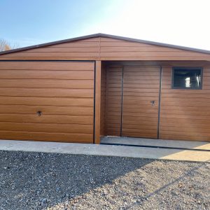 6×5-ös faerezet mintás lemezgarázs beugróval