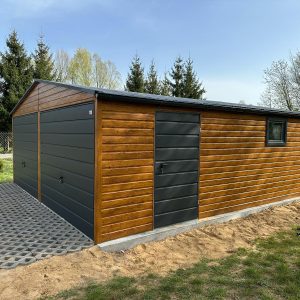 6 m x 6 m-es Multigloss garázs, grafit színben