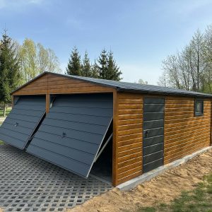 6 m x 6 m-es „Multigloss” garázs, grafit kivitelben